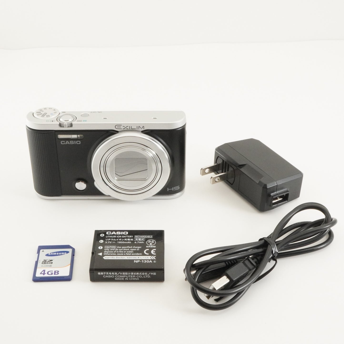 CASIO EXILIM EX-ZR1800 Black With 4GB SDHC Card Digital Camera from Japan #8188