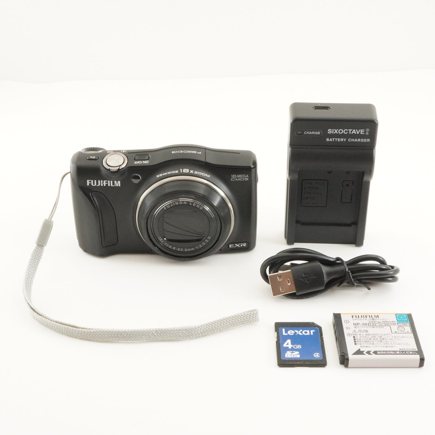 FUJIFILM FINEPIX F820EXR Black + 4GB SDHC Card Digital Camera from Japan #8206