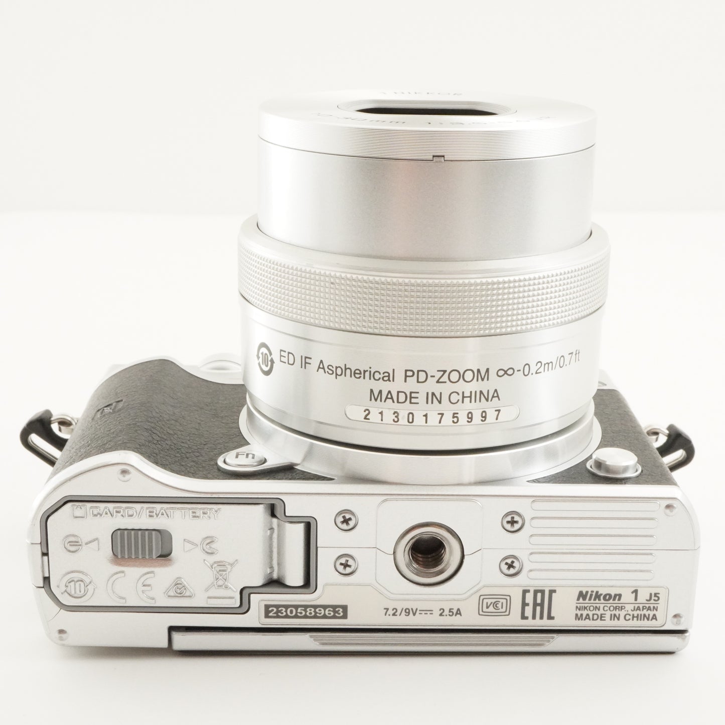 [501 Shots] Nikon 1 J5 Silver +10-30 +18.5mm In Box +8GBmicroSD from Japan #8297