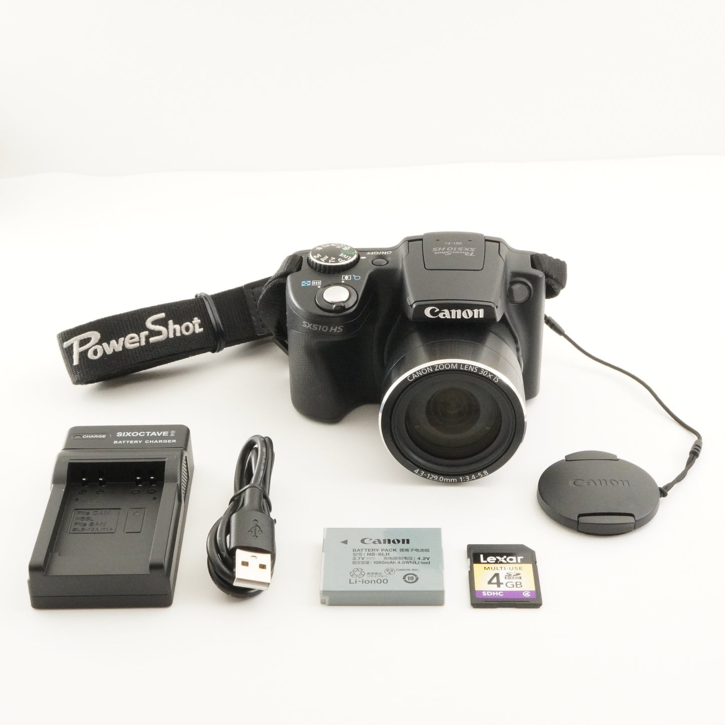 Canon PowerShot SX510 HS Black With 4GB SDHCCard Digital Camera from Japan #8359