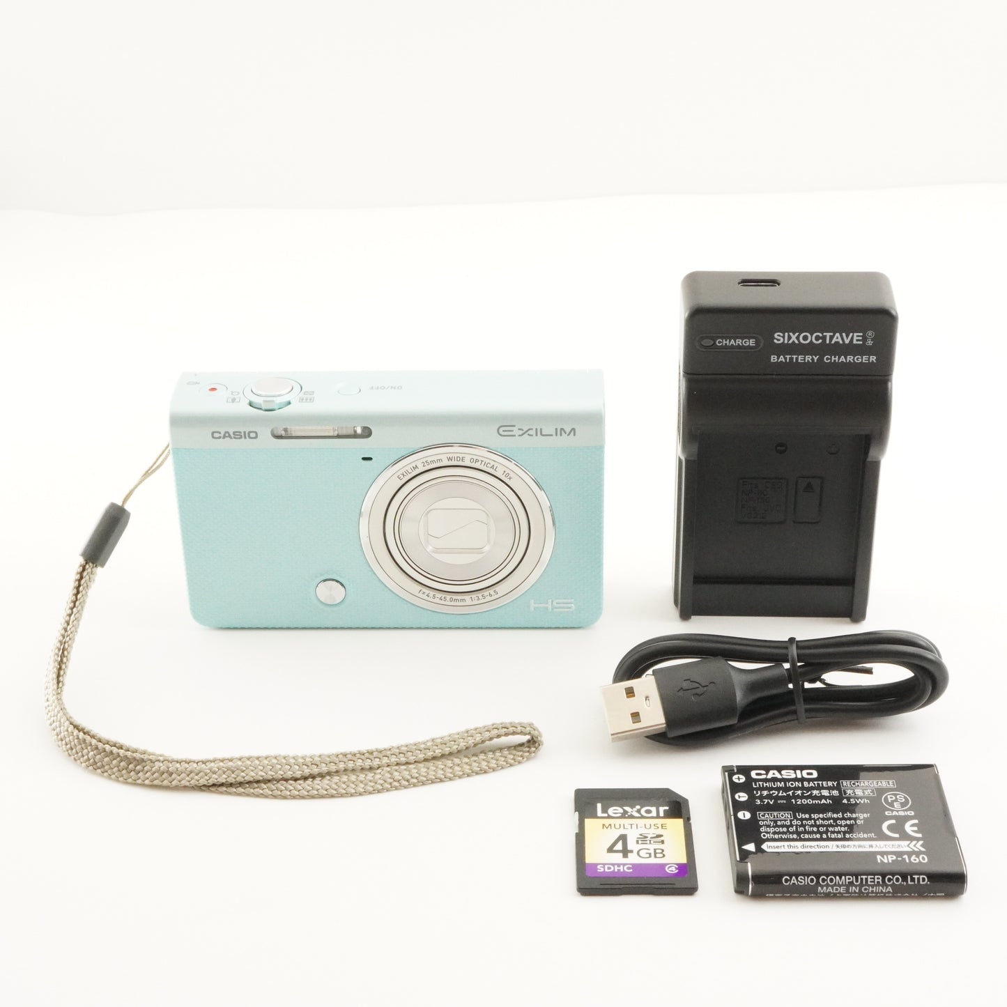 CASIO EXILIM EX-ZR60 Green With 4GB SDHC Card Digital Camera from Japan #8360