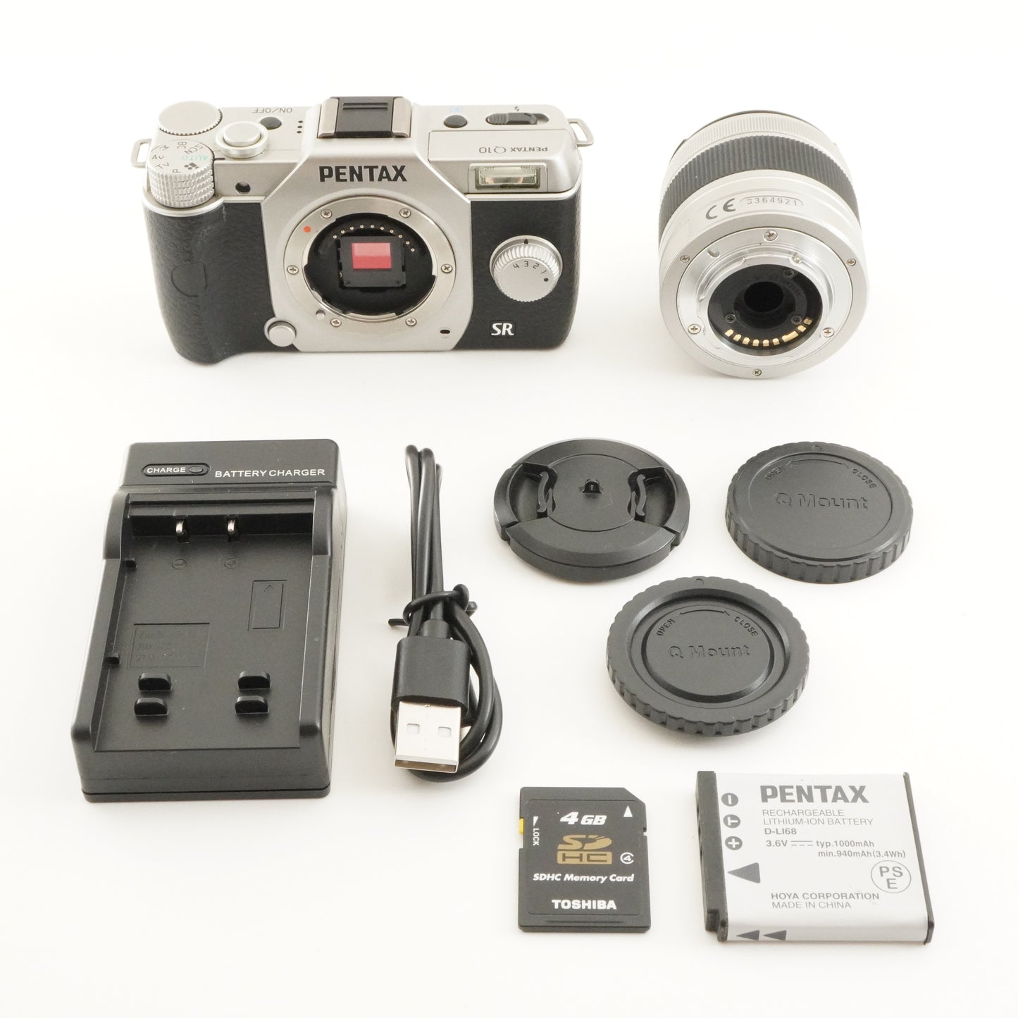 [210 Shots] PENTAX Q10 + 02 smc PENTAX 5-15mm Silver + 4GB SD from Japan #8404