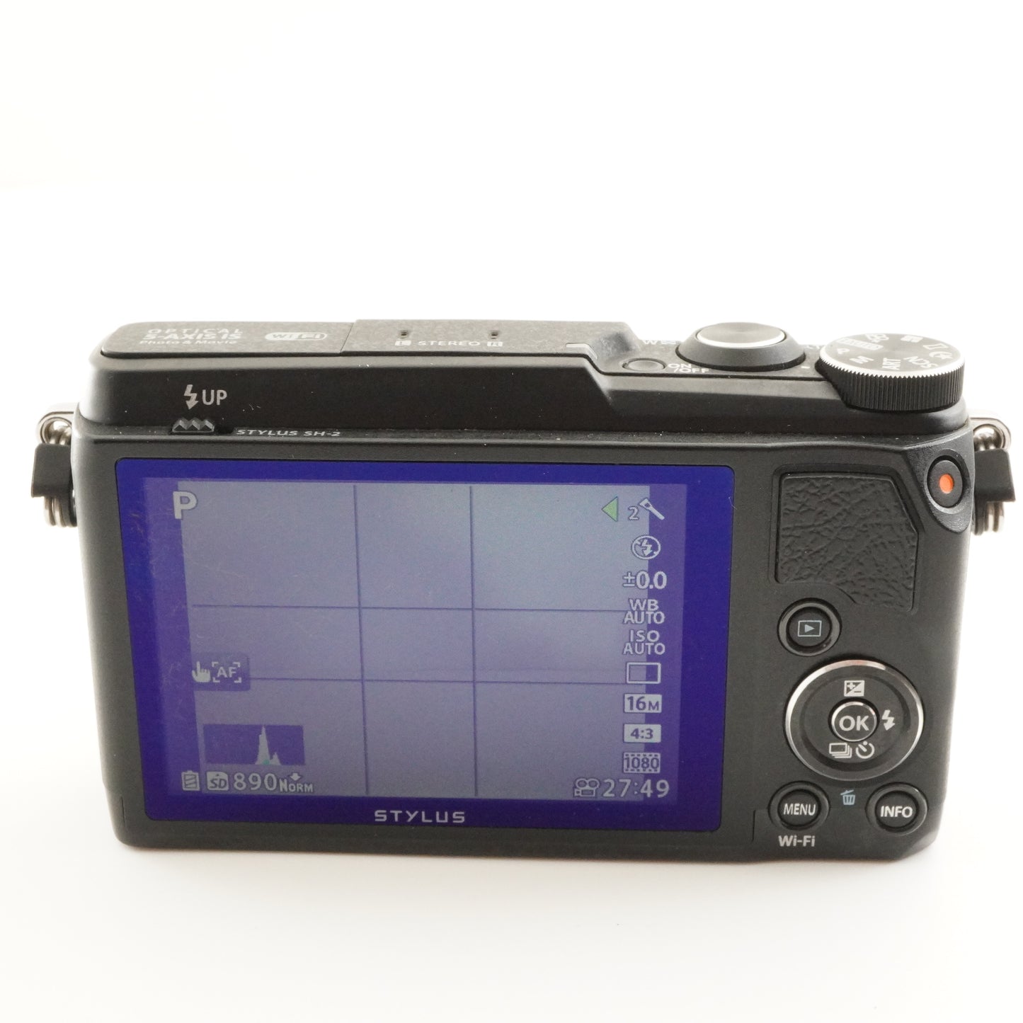 OLYMPUS STYLUS SH-2 Black With 4GB SDHC Card Digital Camera from Japan #8410