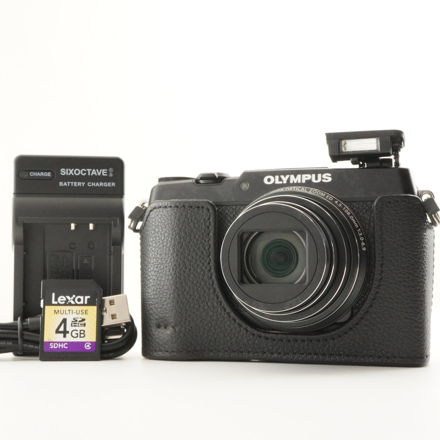 OLYMPUS STYLUS SH-2 Black With 4GB SDHC Card Digital Camera from Japan #8410