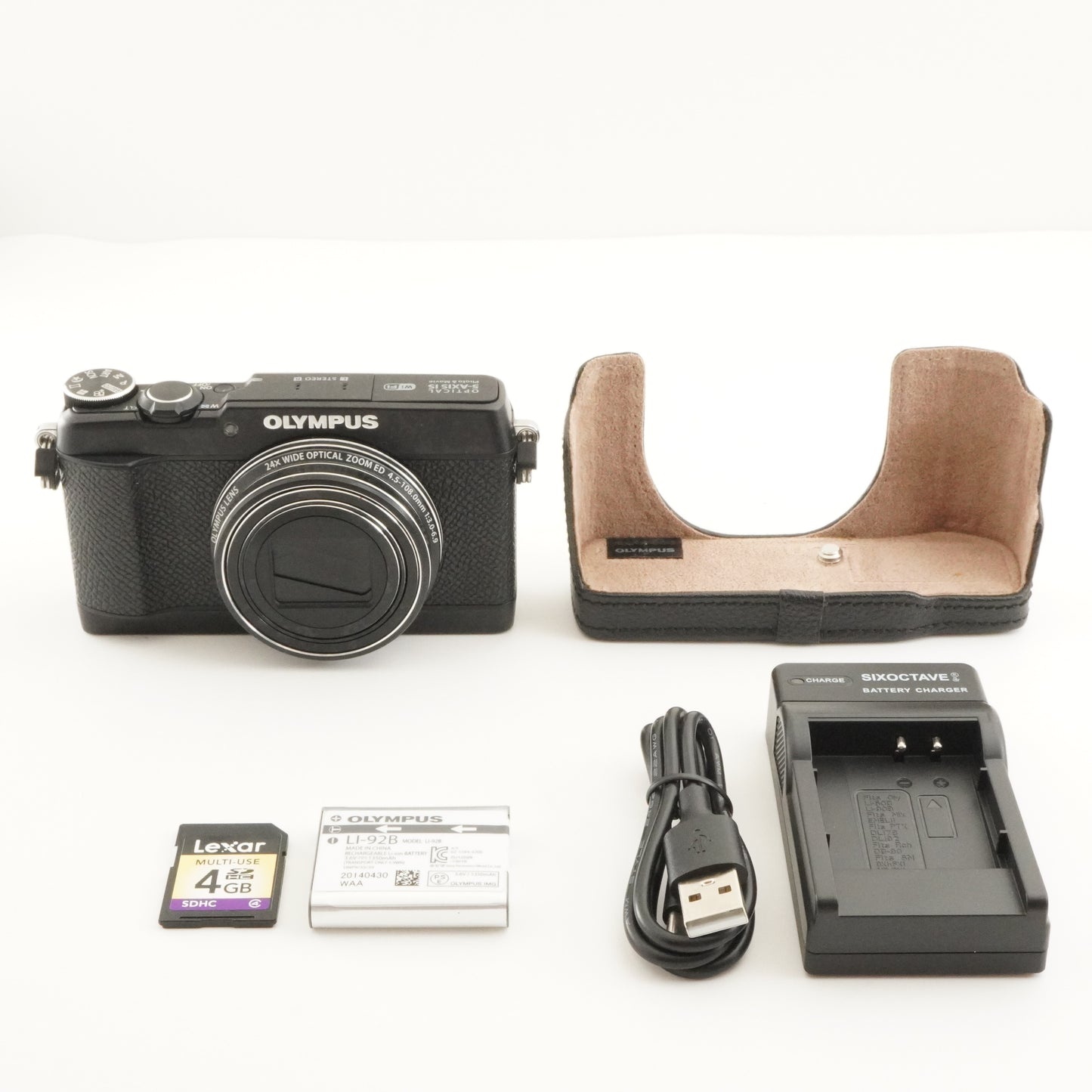 OLYMPUS STYLUS SH-2 Black With 4GB SDHC Card Digital Camera from Japan #8410