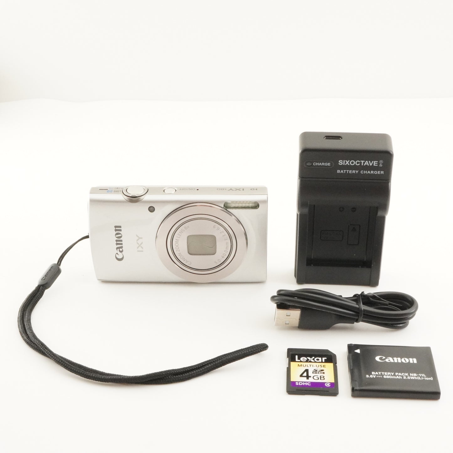 Canon IXY 180 Silver With 4GB SDHC Card Digital Camera from Japan #8435