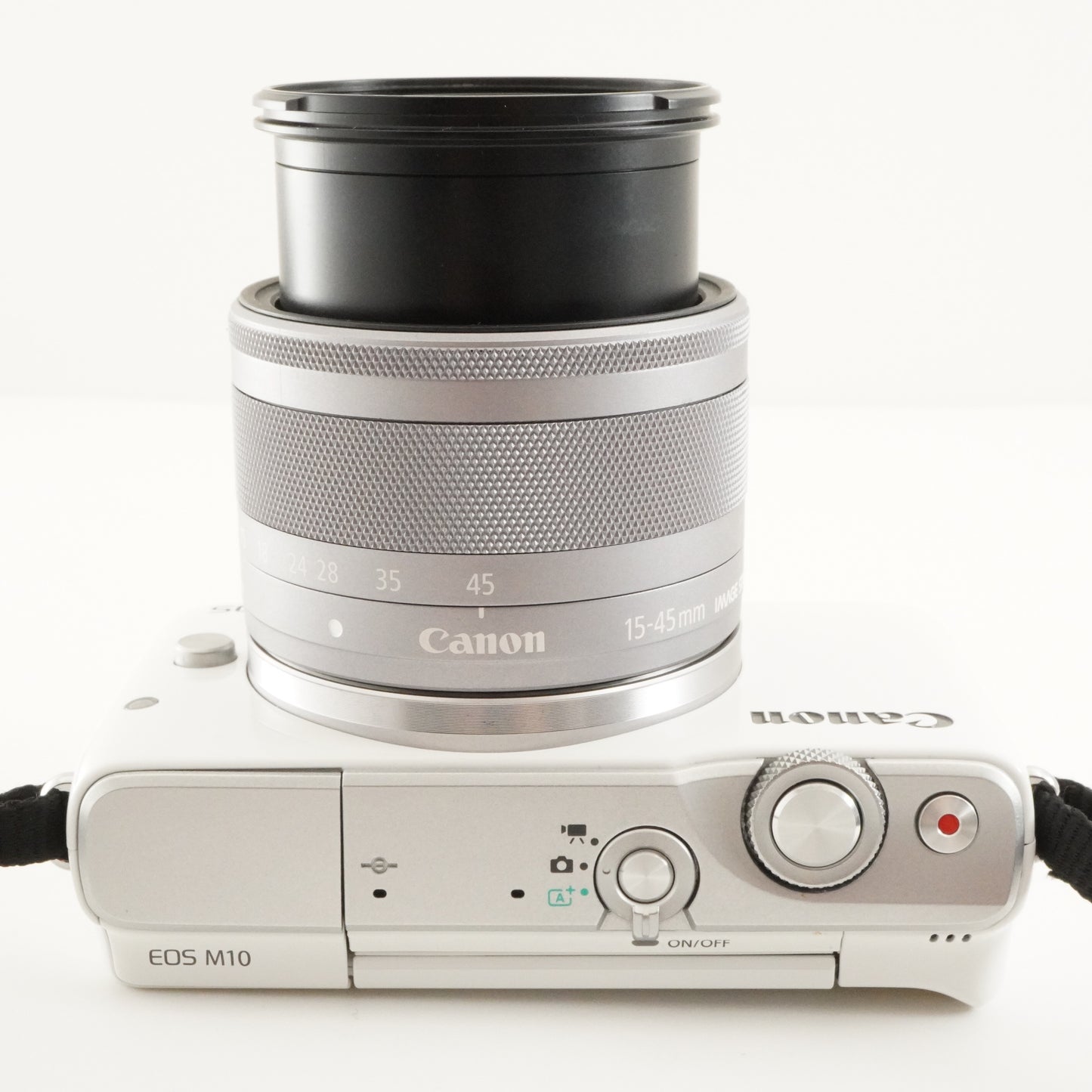 Canon EOS M10 White +EF-M 15-45mm F3.5-6.3 IS STM +4GB SDHCCard from Japan #8545