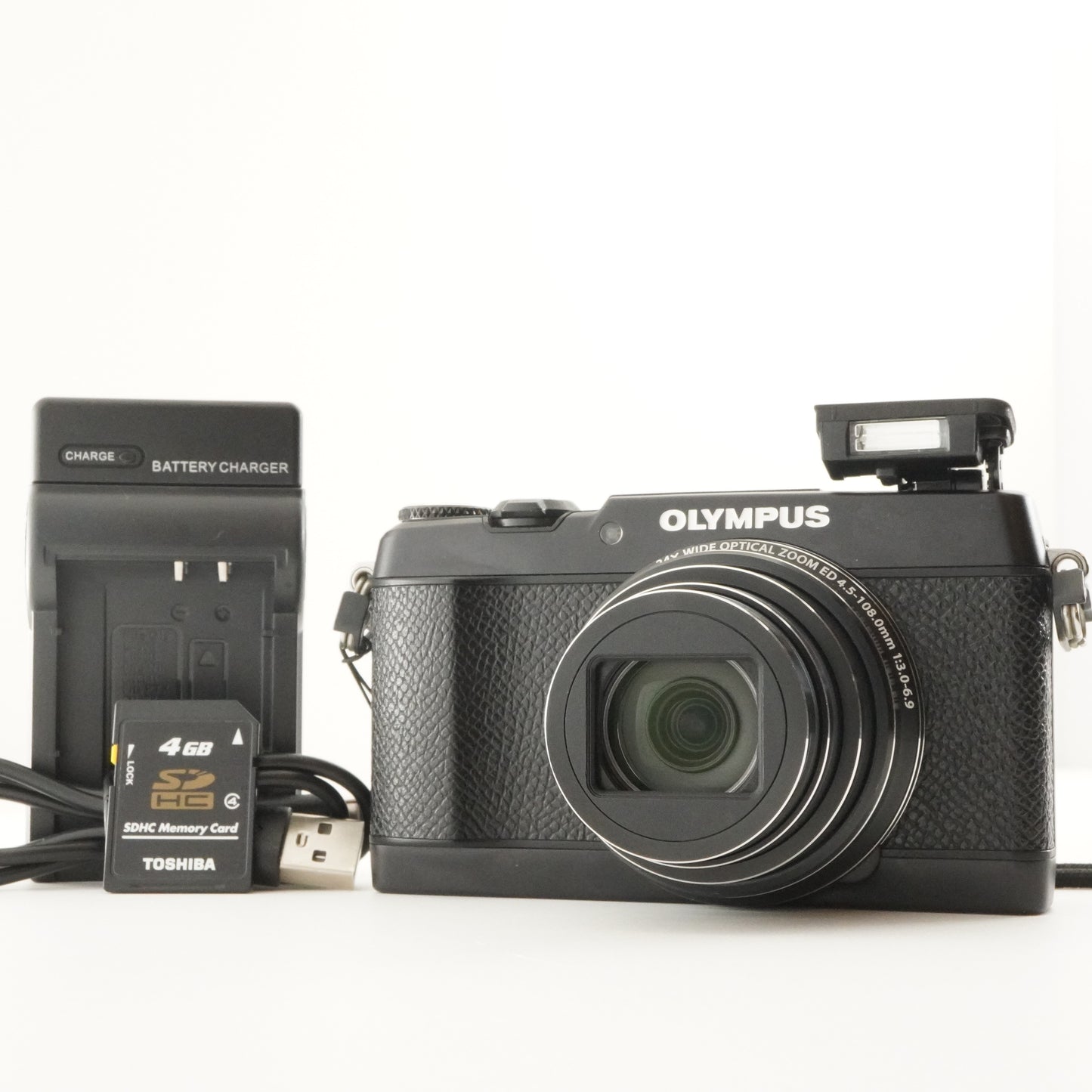 OLYMPUS STYLUS SH-3 Black With 4GB SDHC Card Digital Camera from Japan #8557