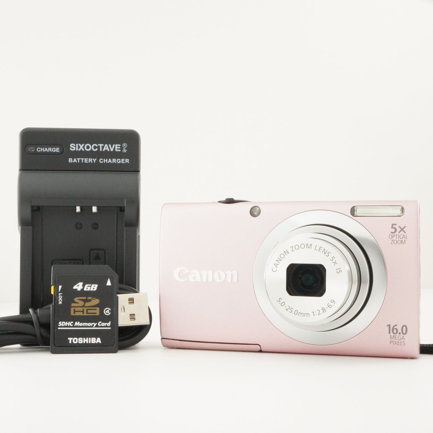 Canon PowerShot A2400 IS Pink With 4GB SDHC Card Digital Camera from Japan #8570