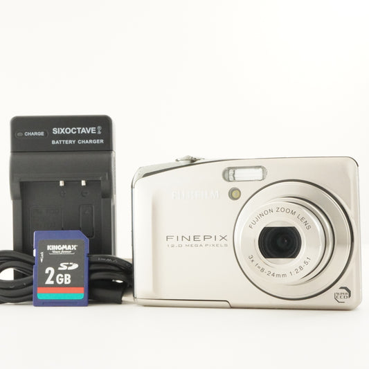 FUJIFILM FinePix F50fd Silver With 2GB SD Card Digital Camera from Japan #8667