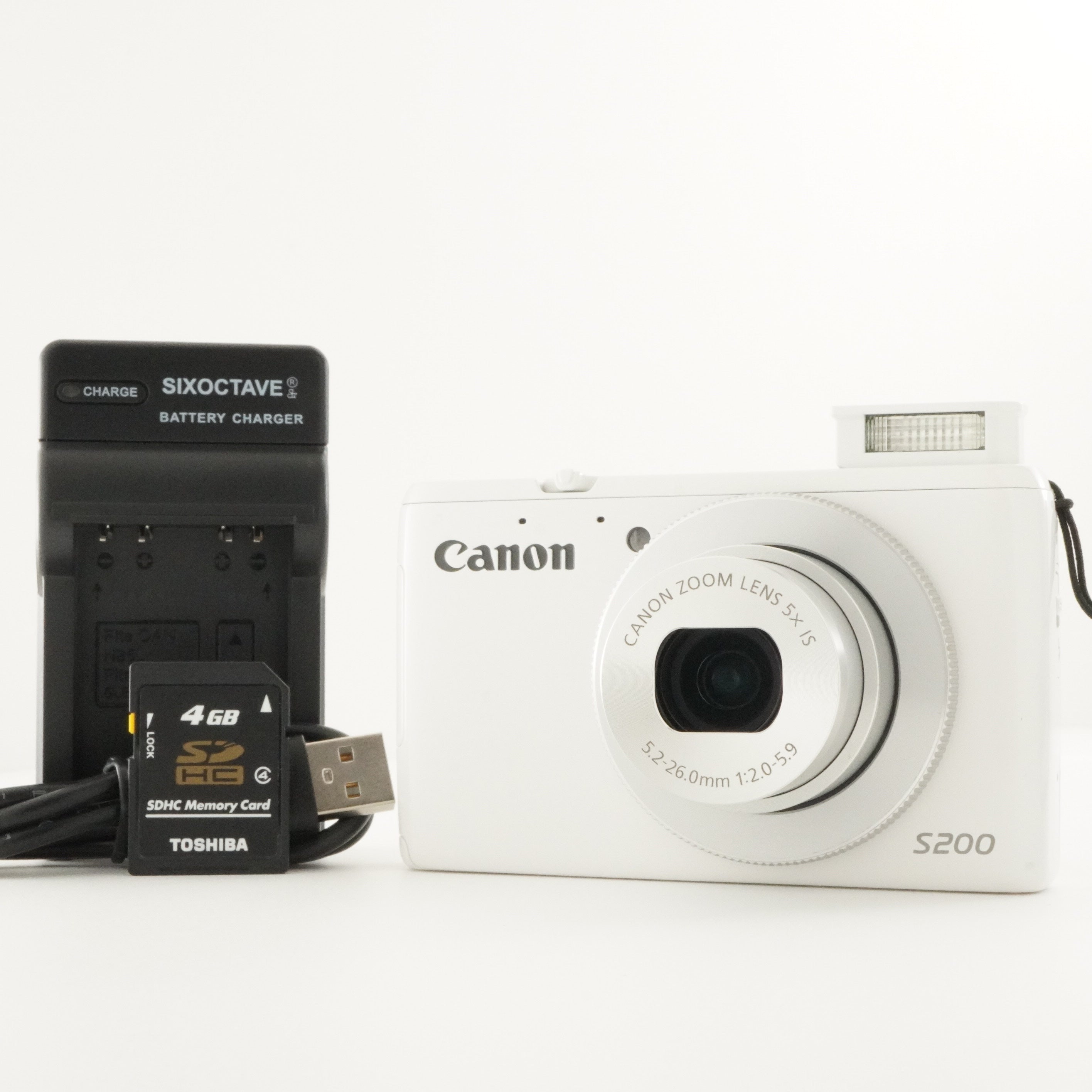 Canon PowerShot S200 White With 4GB SDHC Card Digital Camera from