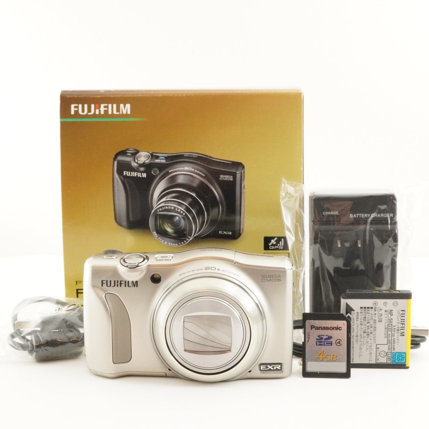 FUJIFILM FinePix F770 EXR Gold In Box + 4GB SDHC Digital Camera from Japan #8792