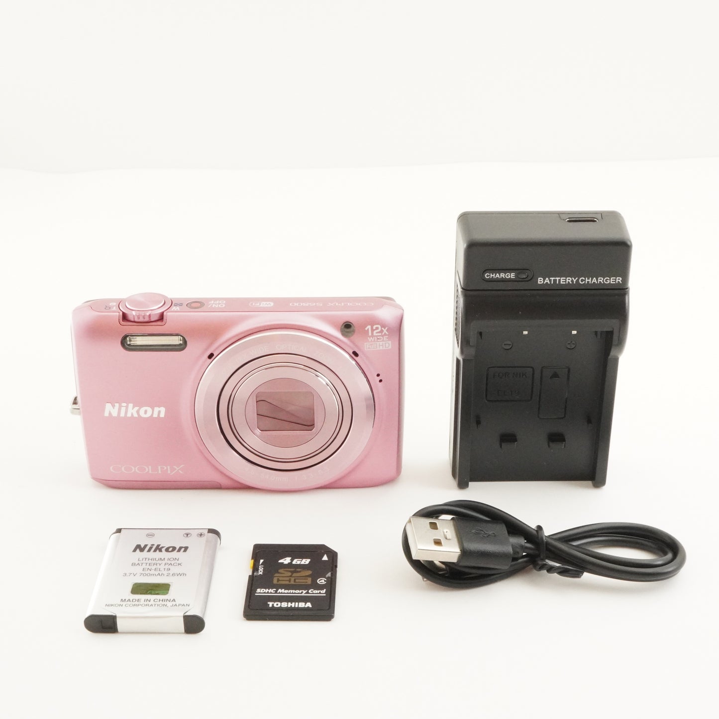 Nikon COOLPIX S6800 Pink With 4GB SDHC Card Digital Camera from Japan #8850