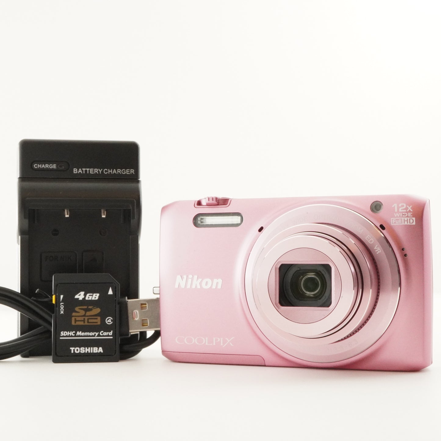 Nikon COOLPIX S6800 Pink With 4GB SDHC Card Digital Camera from Japan #8850