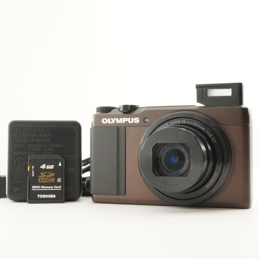 OLYMPUS STYLUS XZ-10 Brown With 4GB SDHC Card Digital Camera from Japan #8891