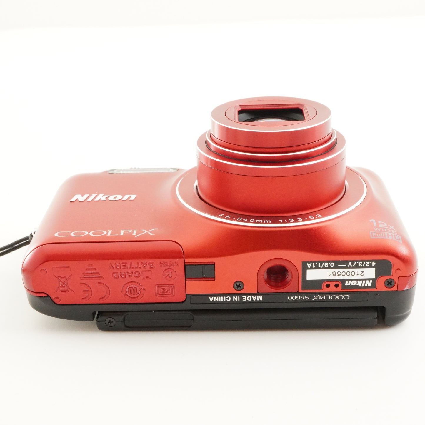 Nikon COOLPIX S6600 Red With 4GB SDHC Card Digital Camera from Japan #8929