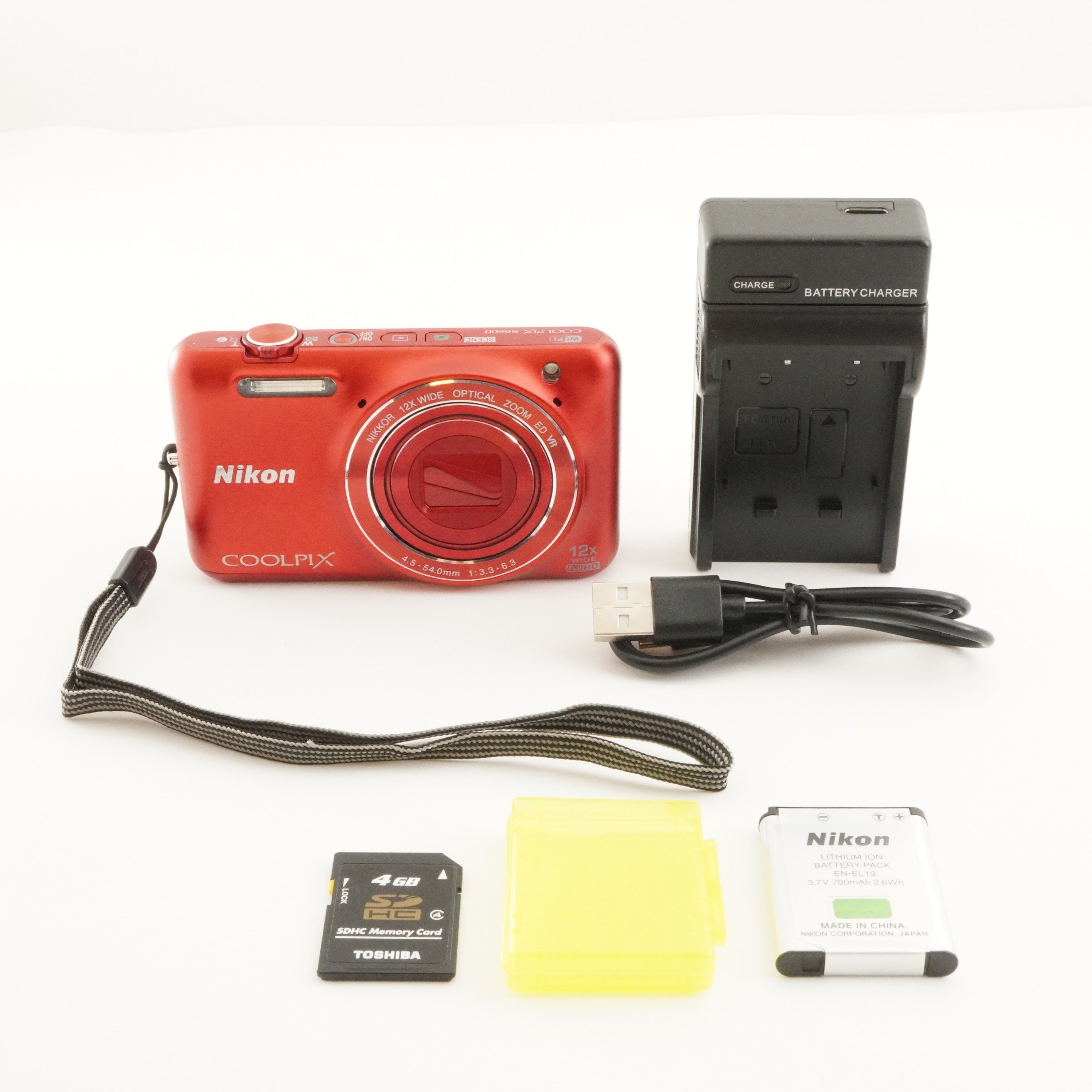 Nikon COOLPIX S6600 Red With 4GB SDHC Card Digital Camera from