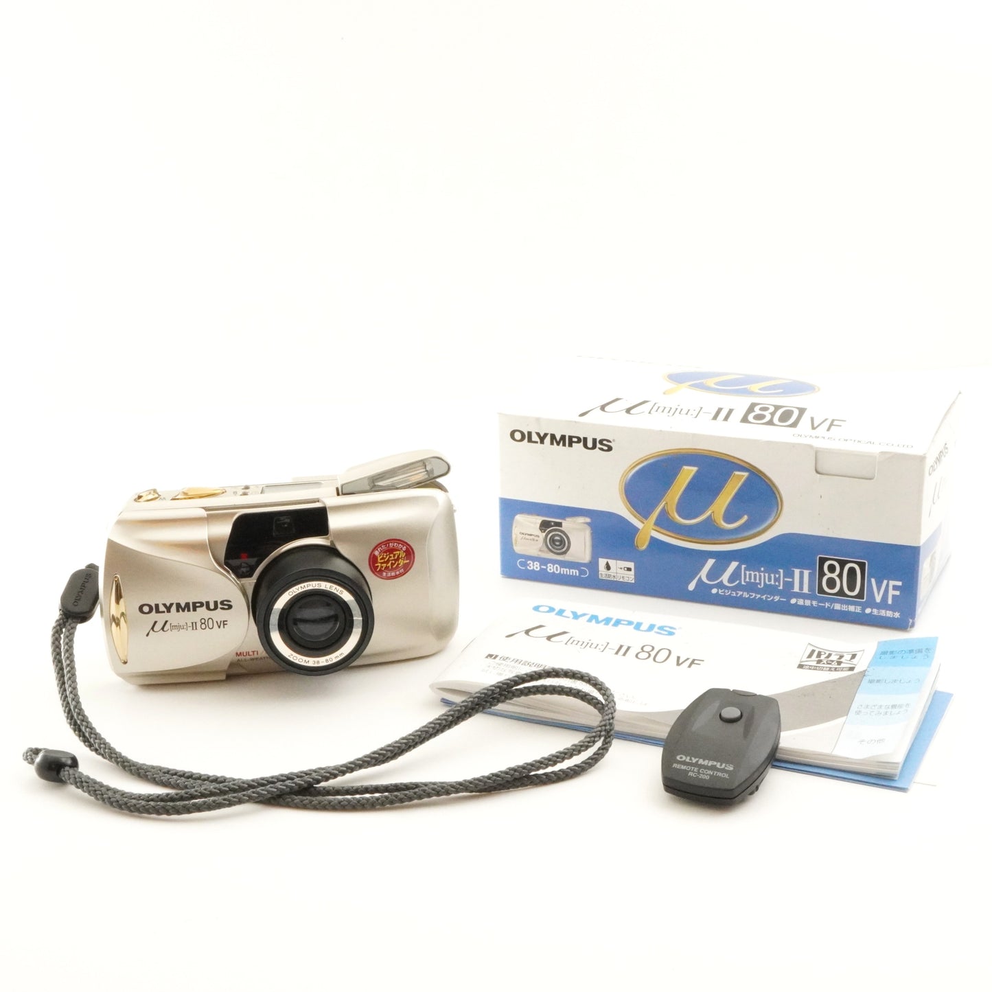 OLYMPUS mju II 80 VF In Box Point & Shoot Film Camera from Japan #8934