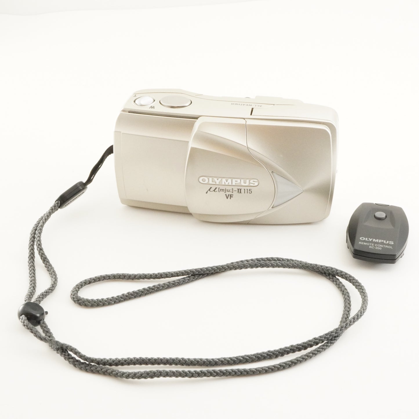 OLYMPUS mju II 115 VF + RC200 Point & Shoot Film Camera from Japan #8939