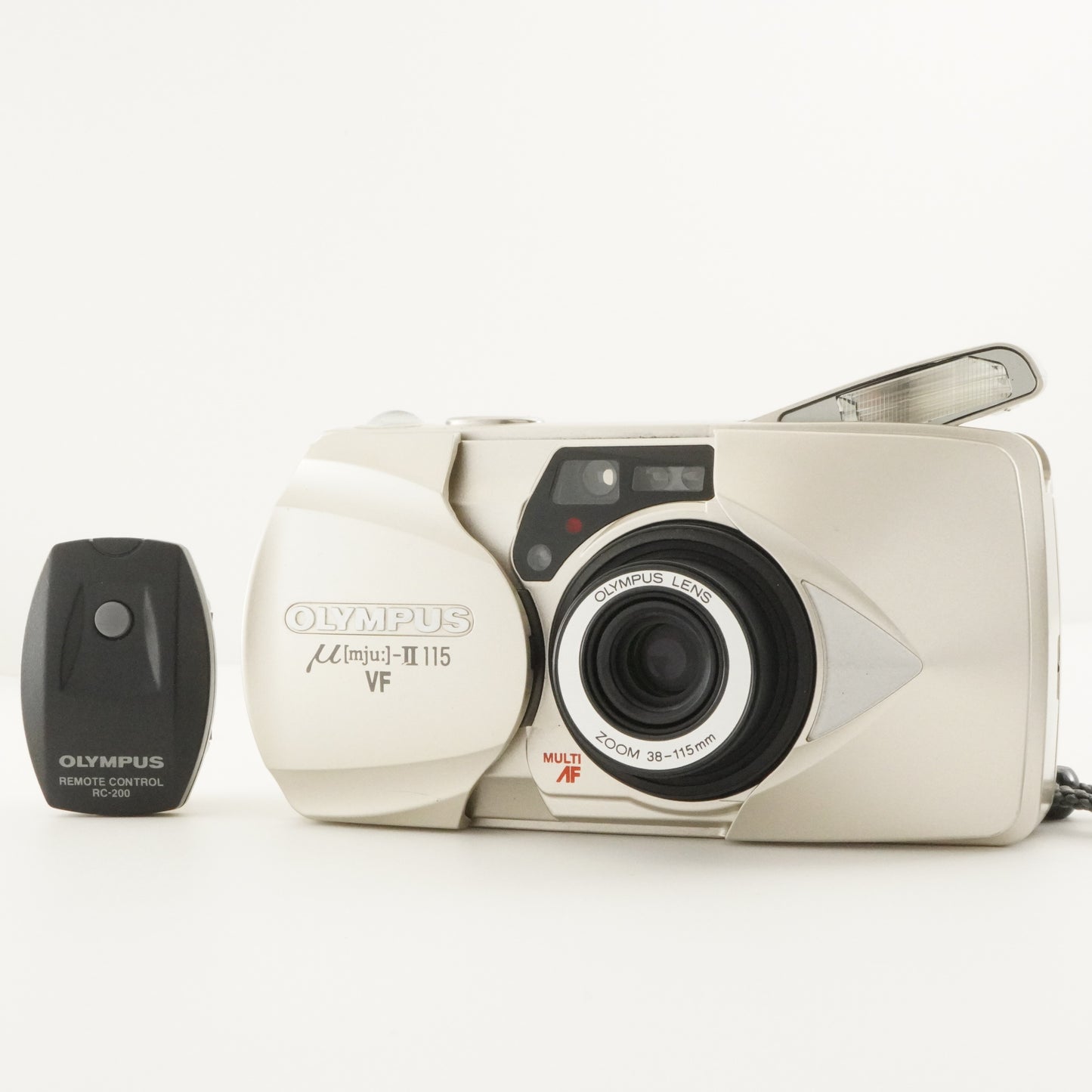 OLYMPUS mju II 115 VF + RC200 Point & Shoot Film Camera from Japan #8939