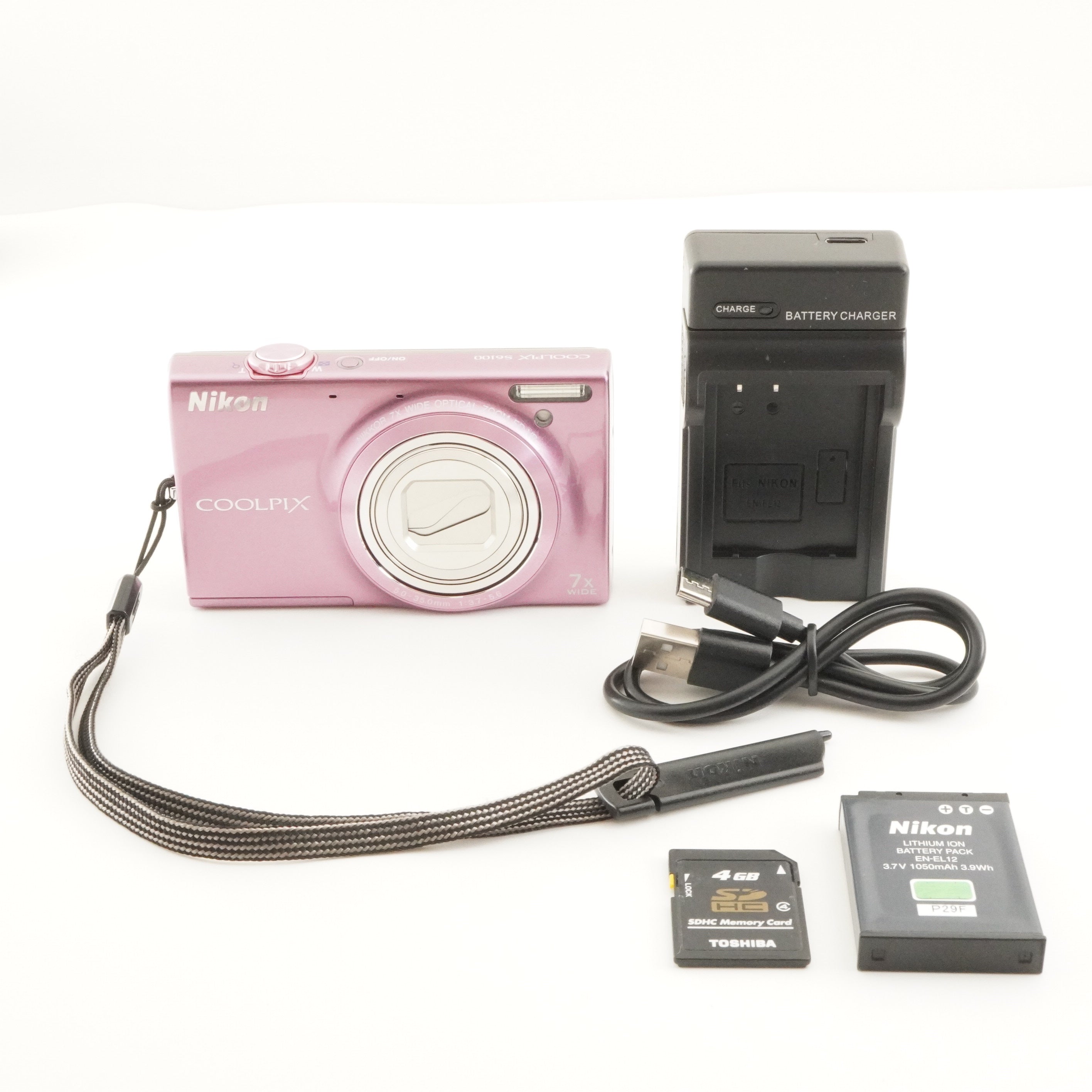 Nikon COOLPIX S6100 Pink With 4GB SDHC Card Digital Camera from