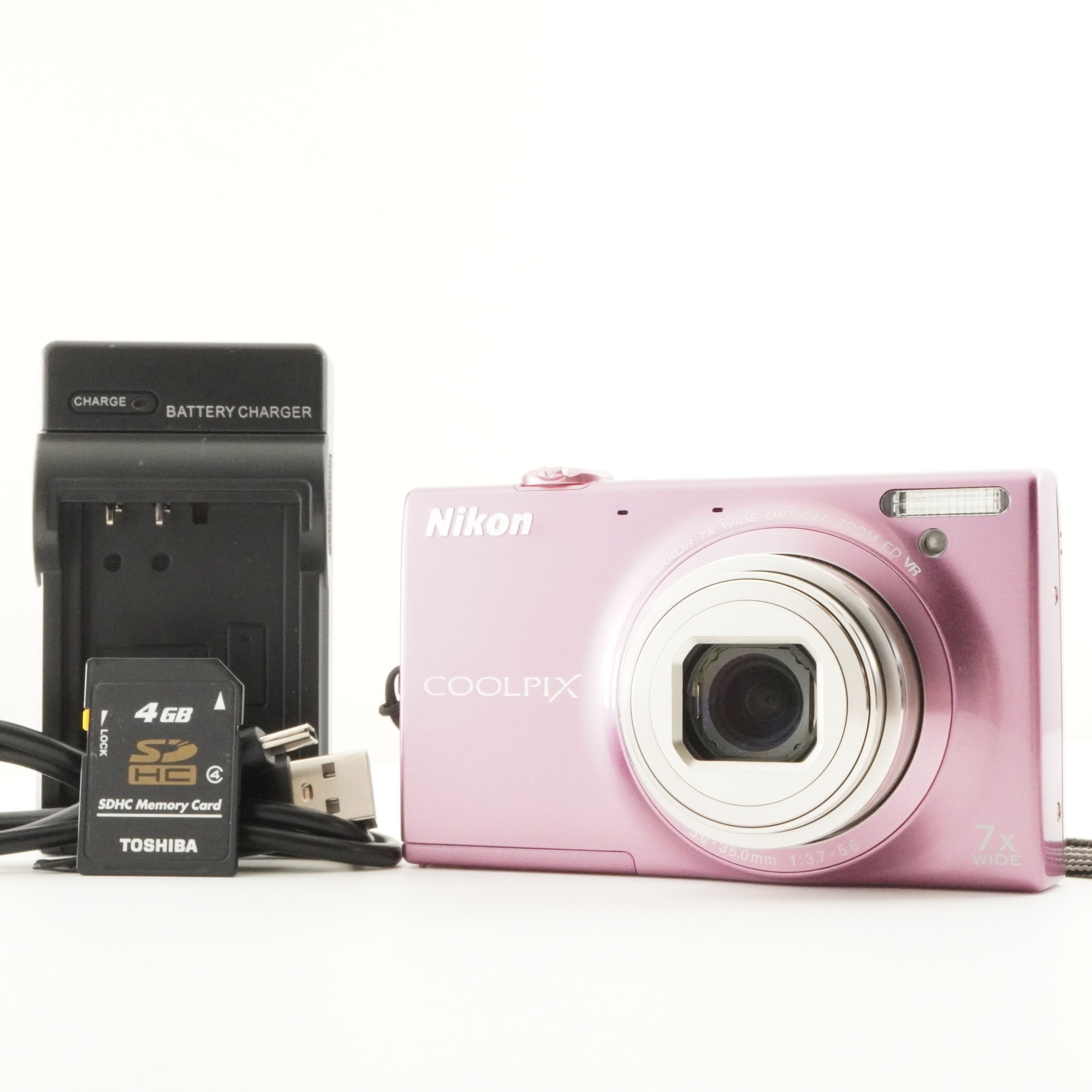 Nikon COOLPIX S6100 Pink With 4GB SDHC Card Digital Camera from