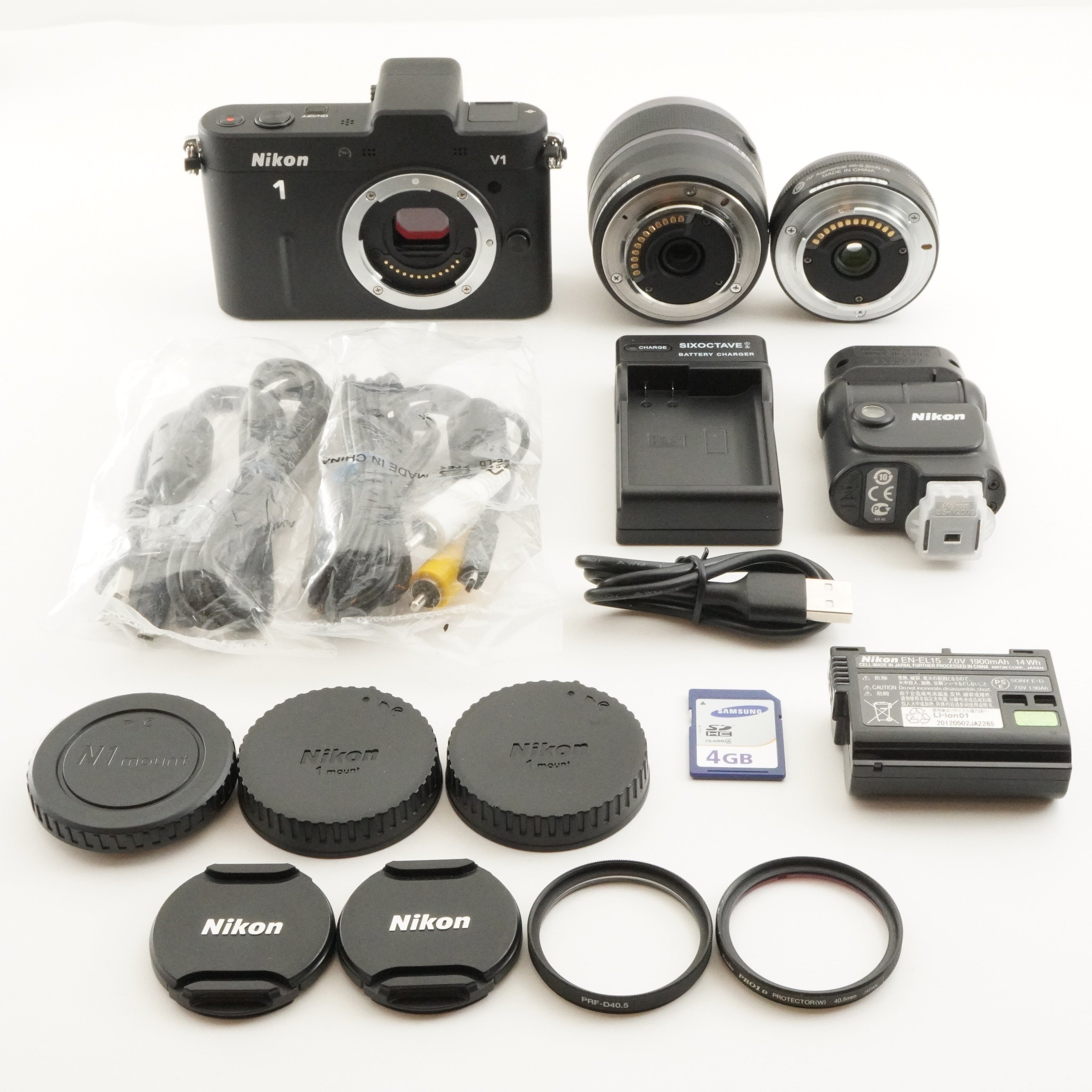 140 Shots] Nikon 1 V1 Black +10mm F2.8 +30-110mm +SB-N5 +4GBSD