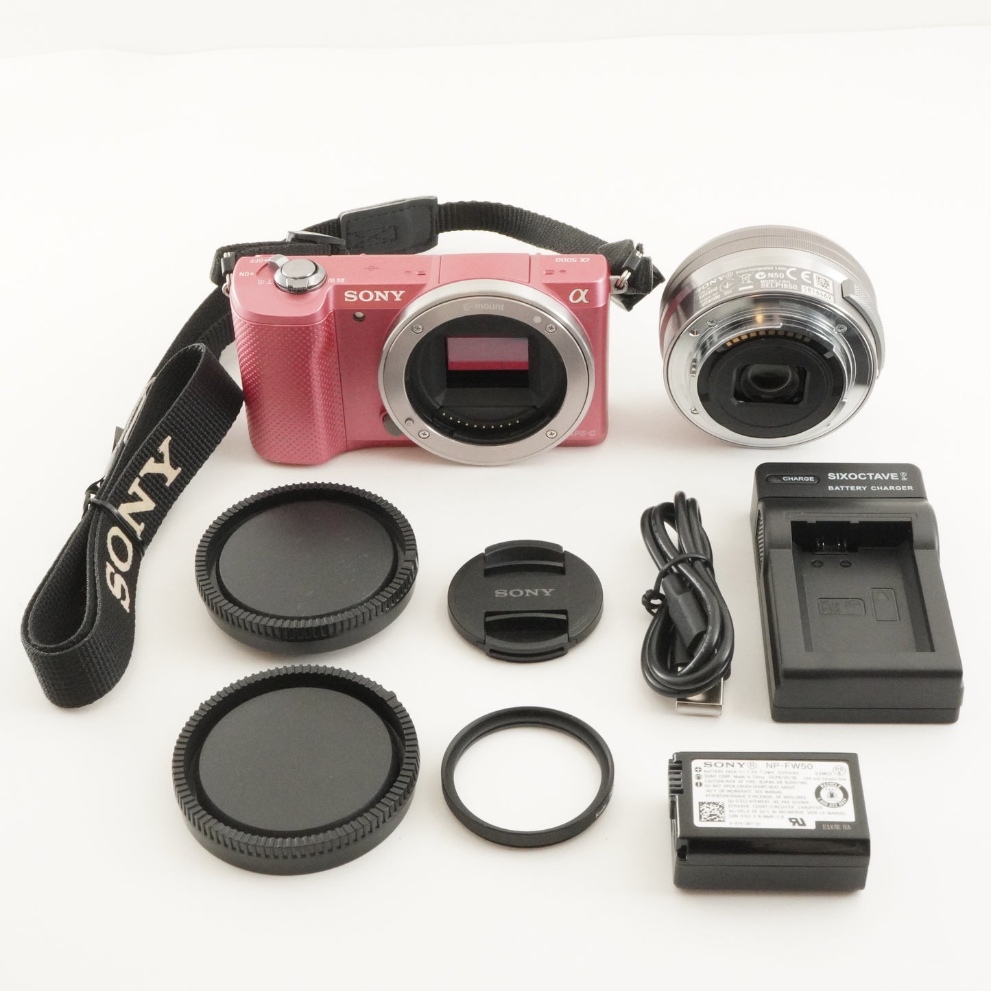 [2,652 Shots] SONY a5000 Pink +E PZ 16-50mm +4GBSD ILCE-5000 from Japan #9408