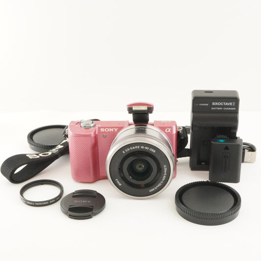 [2,652 Shots] SONY a5000 Pink +E PZ 16-50mm +4GBSD ILCE-5000 from Japan #9408