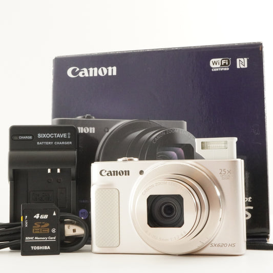 Canon PowerShot SX620 HS White In Box + 4GB SDHC Card from Japan #9785