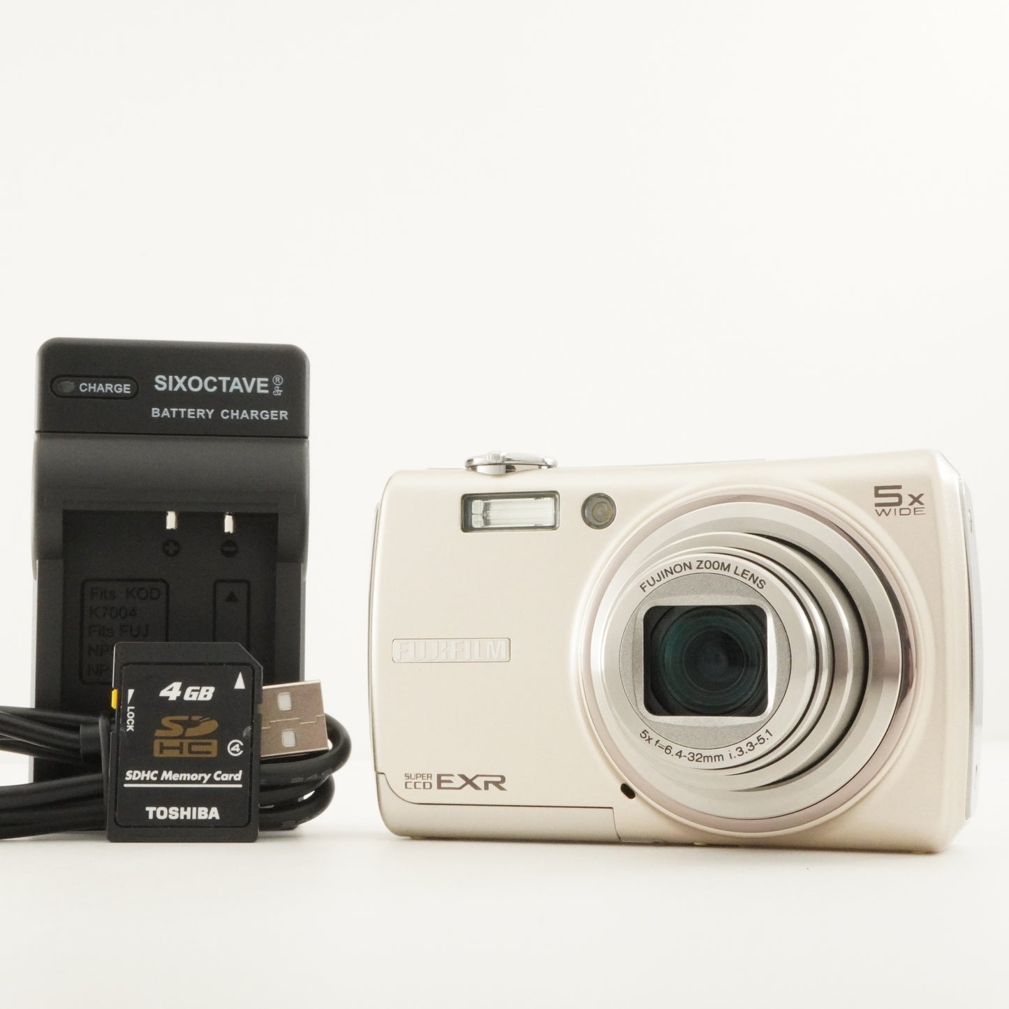 FUJIFILM FinePix F200 EXR Silver + 4GB SDHC Card Digital Camera from Japan #9848