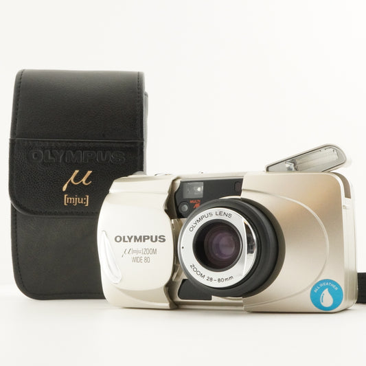 OLYMPUS mju ZOOM WIDE 80 + Case Point & Shoot Film Camera from Japan #9884