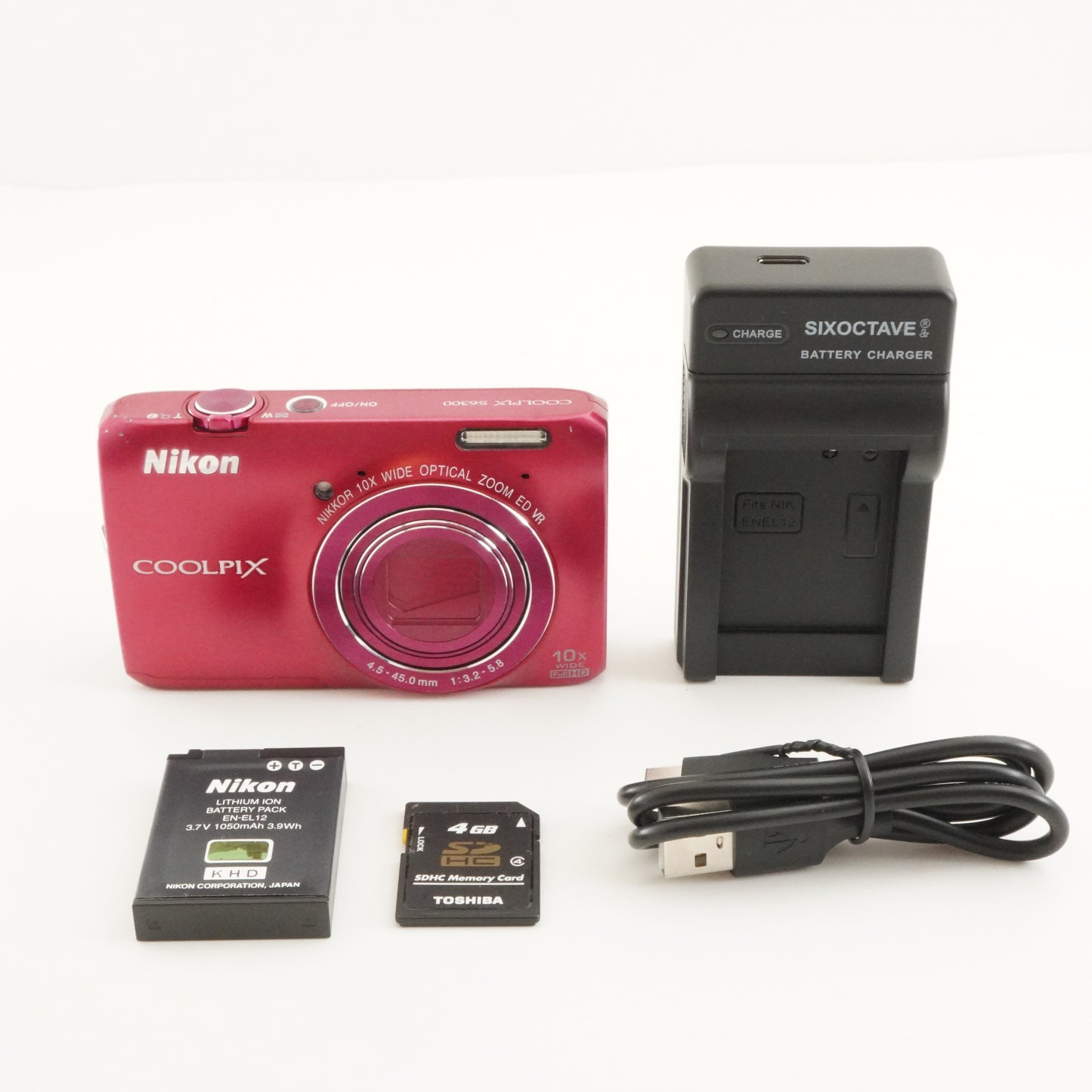 Nikon COOLPIX S6300 Pink With 4GB SDHC Card Digital Camera from Japan #9899