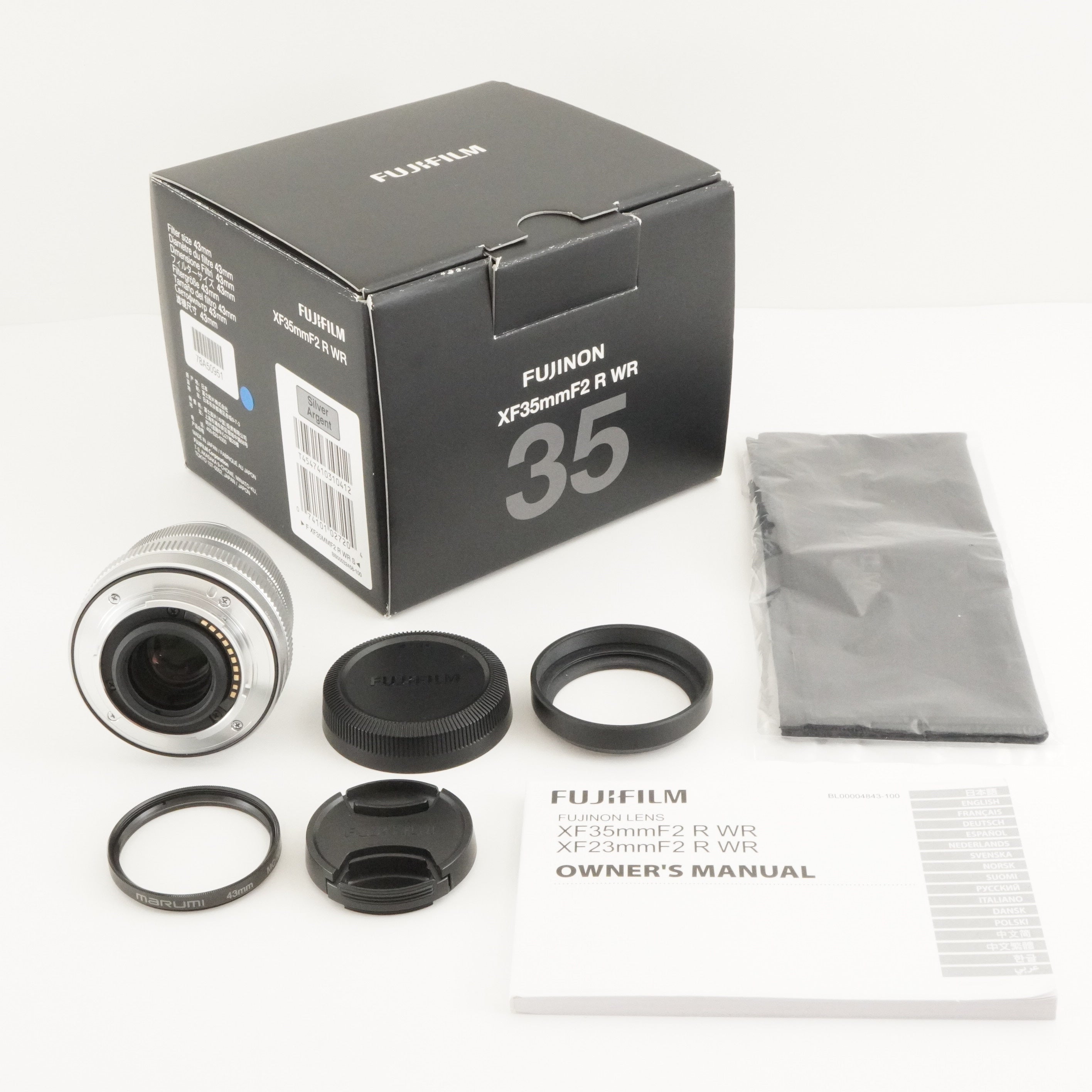 FUJIFILM FUJINON XF 35mm F2 R WR Silver In Box AF Prime Lens from