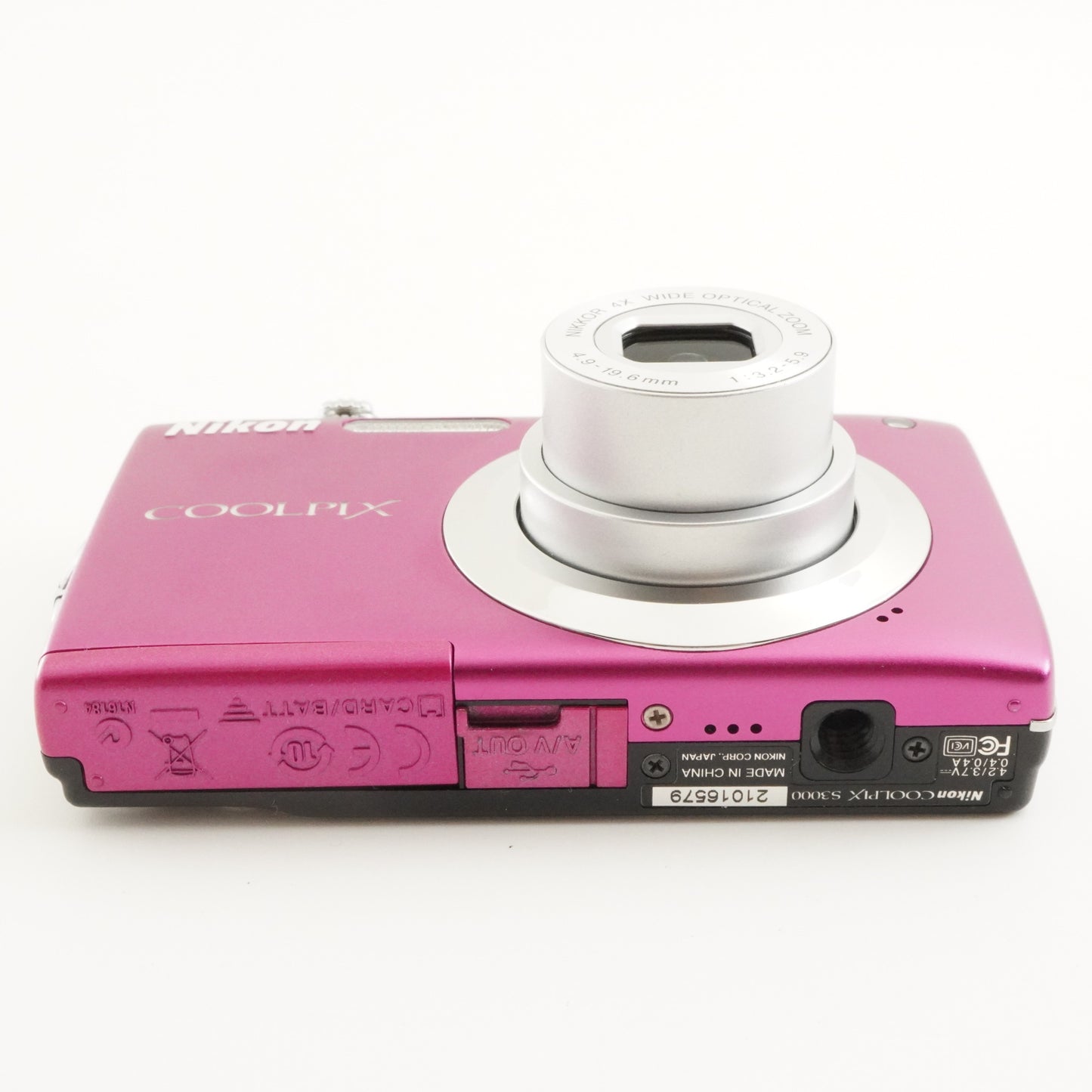 Nikon COOLPIX S3000 Pink In Box + 4GB SDHC Card Digital Camera from Japan #9964