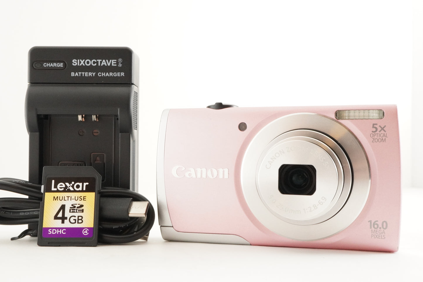 Canon PowerShot A2600 Pink With 4GB SDHC Card Digital Camera from Japan #2211