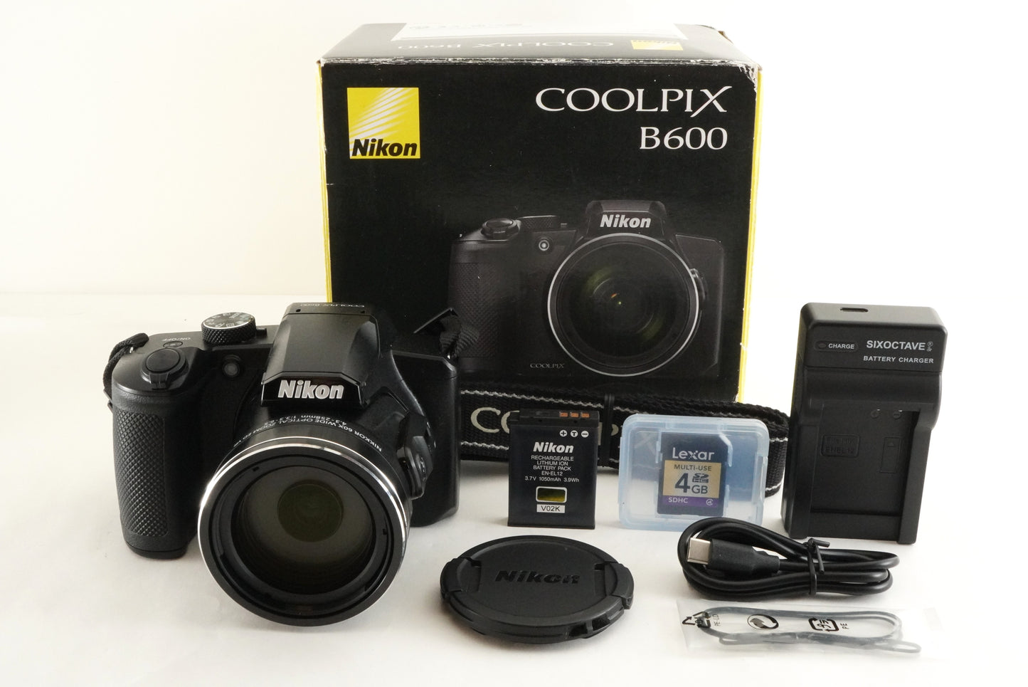 Nikon COOLPIX B600 Black In Box + 4GB SDHC Card Digital Camera from Japan #1700