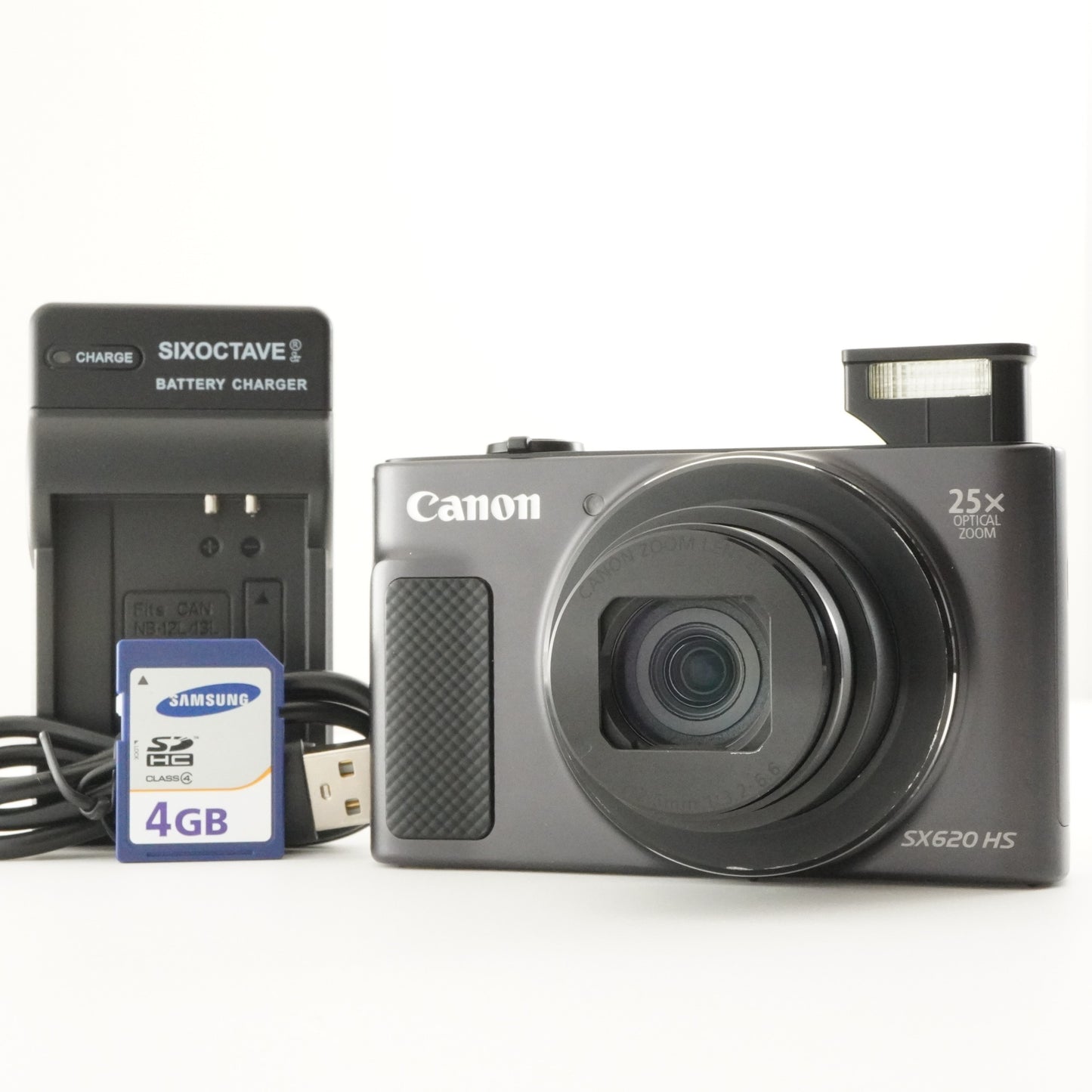 Canon PowerShot SX620 HS Black With 4GB SDHC Card from Japan #7204