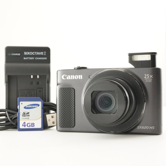 Canon PowerShot SX620 HS Black With 4GB SDHC Card from Japan #7204