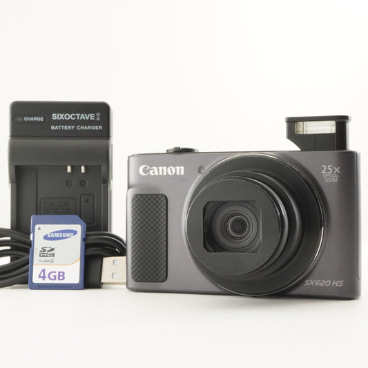 Canon PowerShot SX620 HS Black With 4GB SDHC Card from Japan #7205