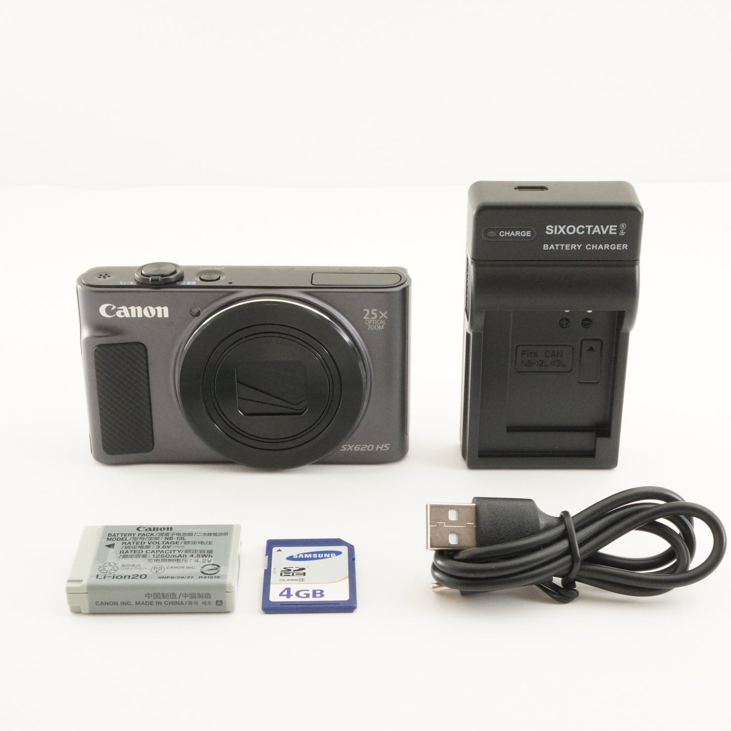 Canon PowerShot SX620 HS Black With 4GB SDHC Card from Japan #7205