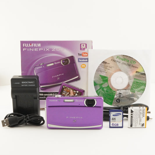 FUJIFILM FinePix Z90 Purple In Box With 4GB SDHC Card from Japan #7221
