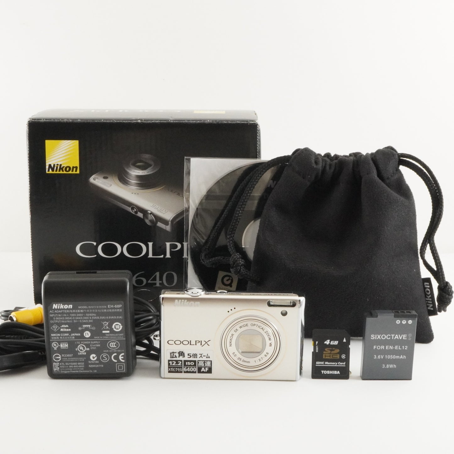 Nikon COOLPIX S640 Silver With 4GB SDHC Card Digital Camera from Japan #4047