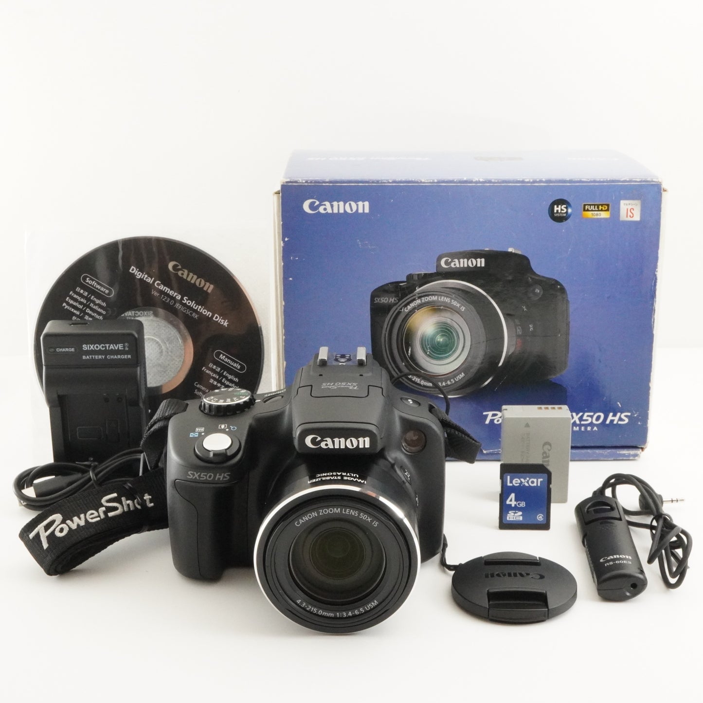 Canon PowerShot SX50 HS Black In Box With 4GB SDHC Card from Japan #6765