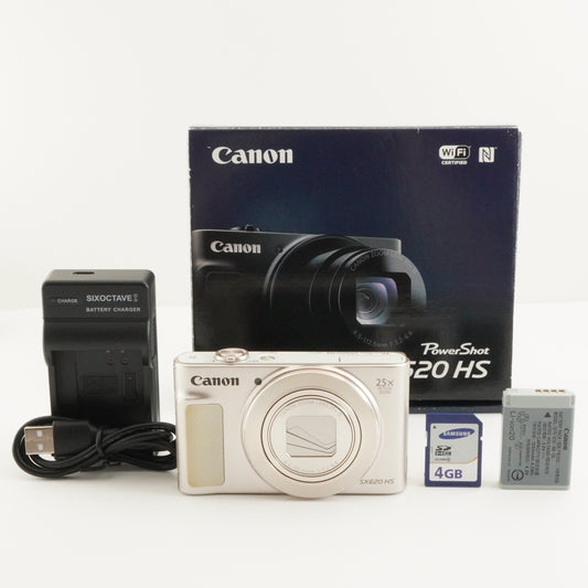 Canon PowerShot SX620 HS White In Box With 4GB SDHC Card from Japan #6906