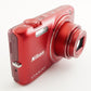 Nikon COOLPIX S6800 Red With 4GB SDHC Card Digital Camera from Japan #4006