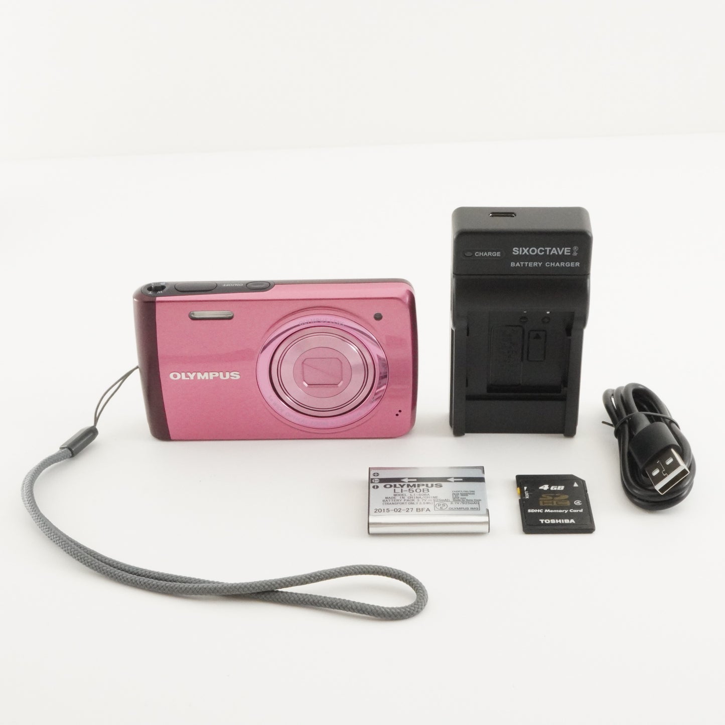 OLYMPUS STYLUS VH-410 Pink With 4GB SDHC Card Digital Camera from Japan #4021