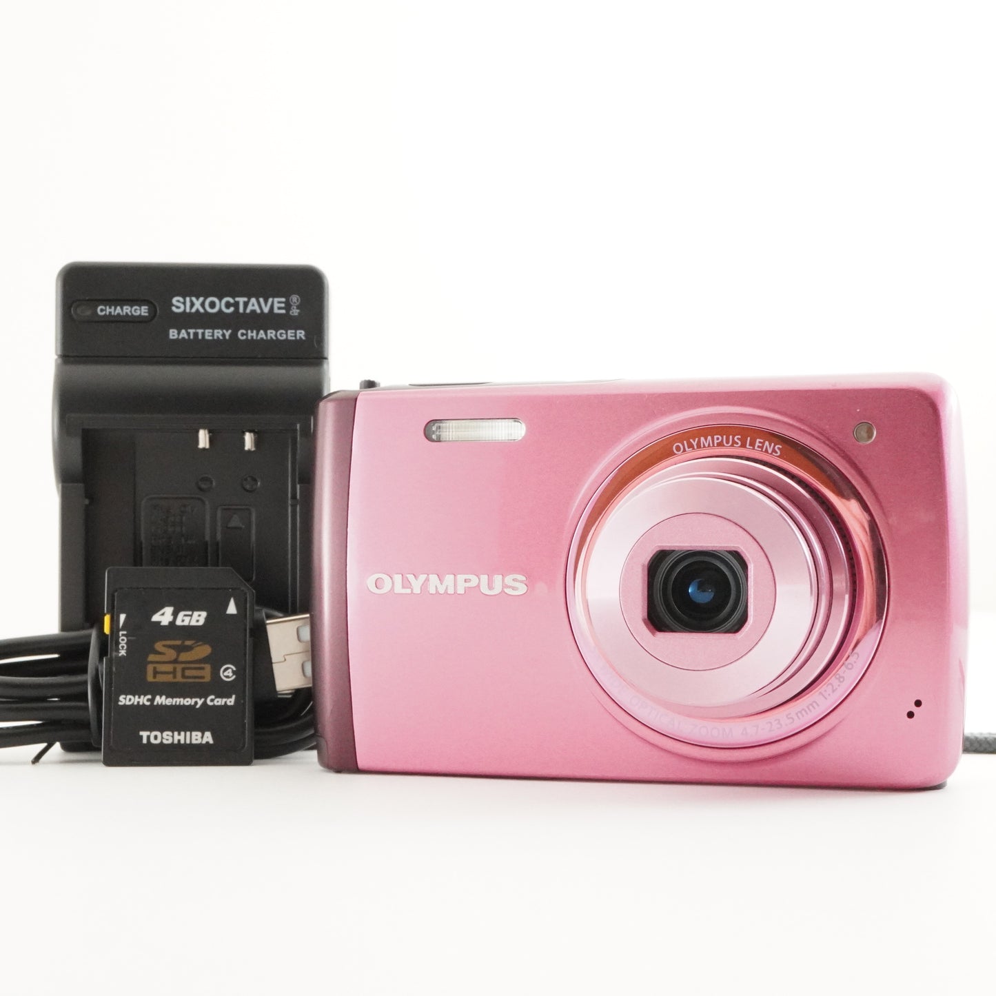 OLYMPUS STYLUS VH-410 Pink With 4GB SDHC Card Digital Camera from Japan #4021