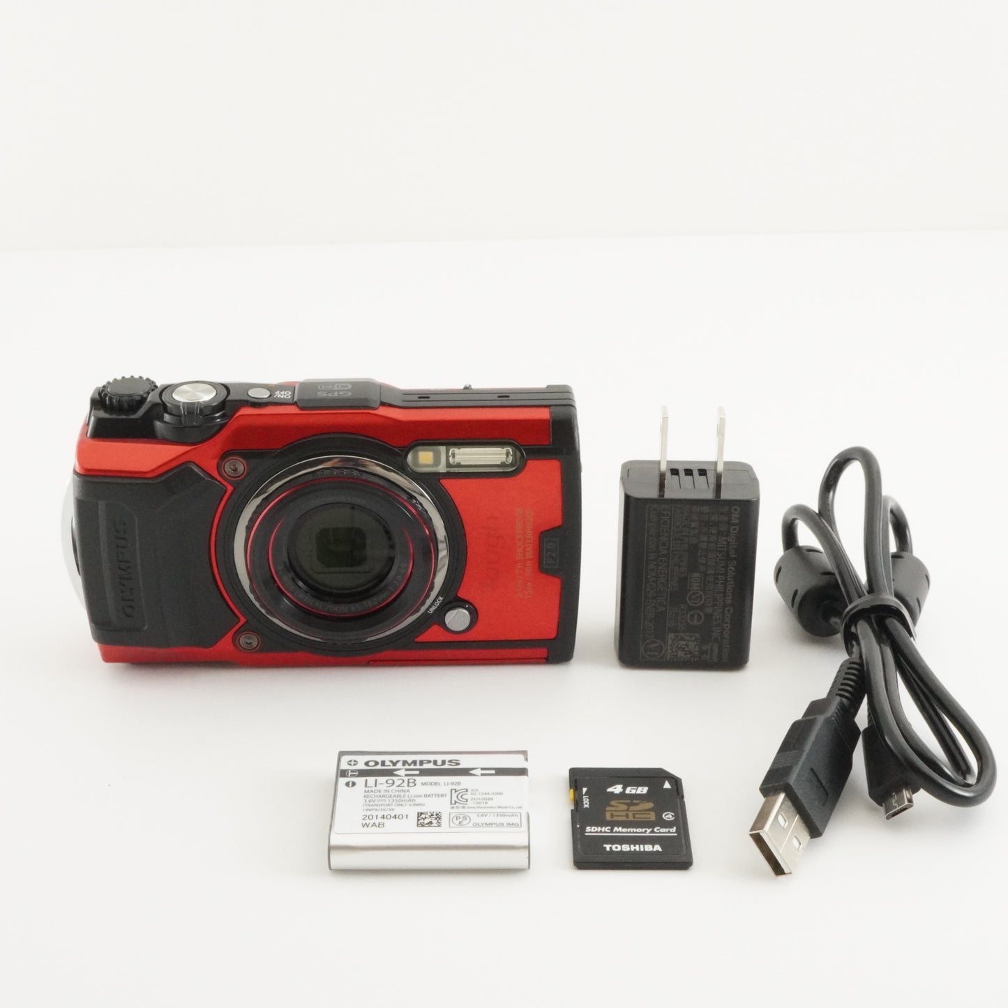 OLYMPUS Tough TG-6 Red With 4GB SDHC Card Digital Camera from Japan #3725