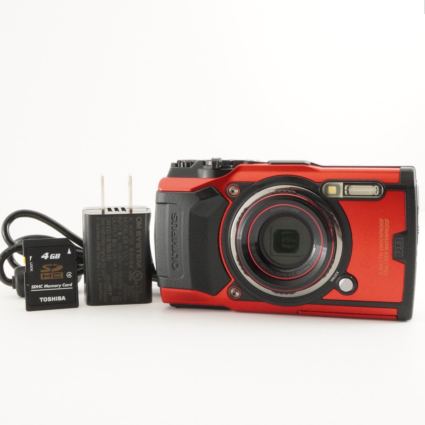 OLYMPUS Tough TG-6 Red With 4GB SDHC Card Digital Camera from Japan #3725